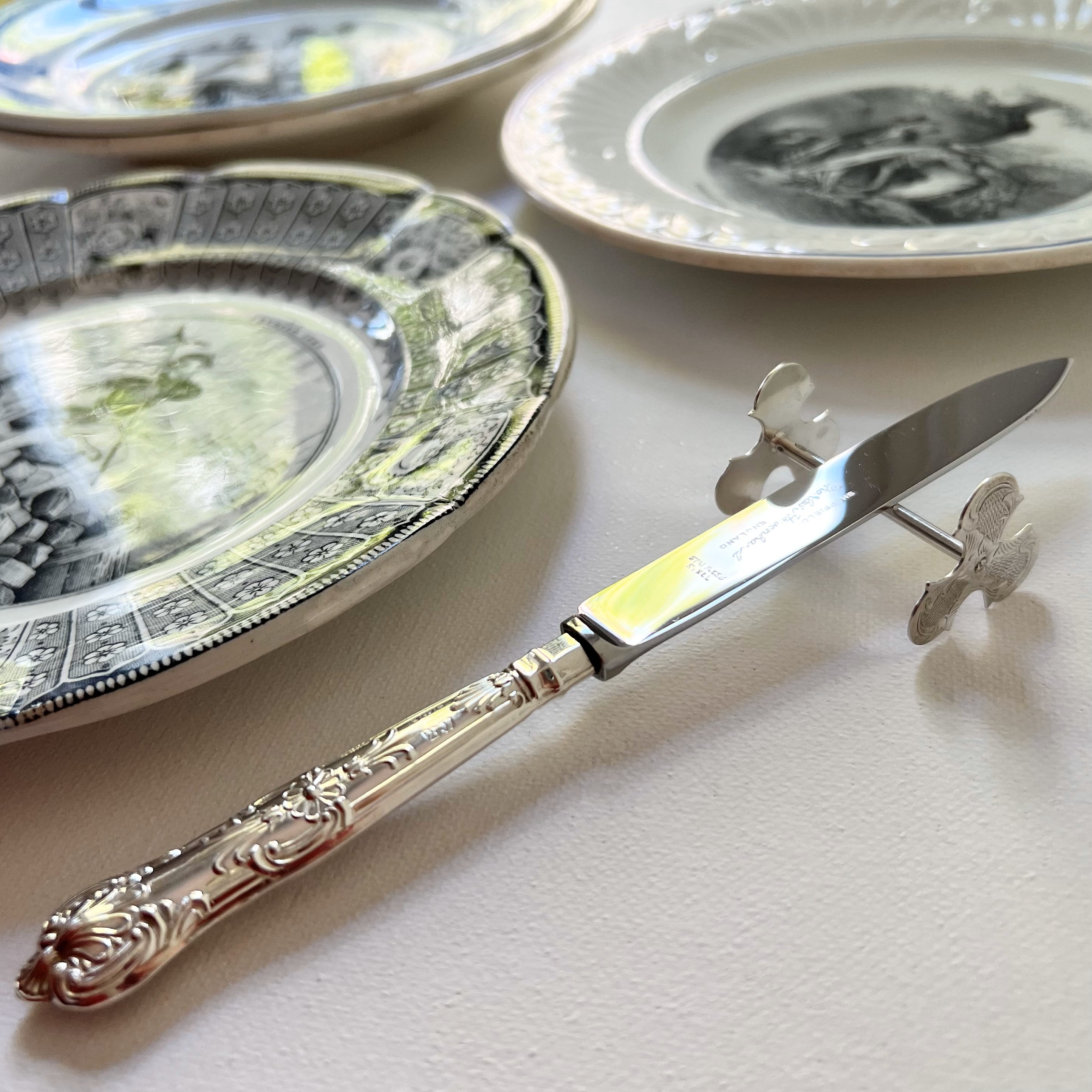 Antique】England Charles Havenhand 1920s Silver Butter Knife 