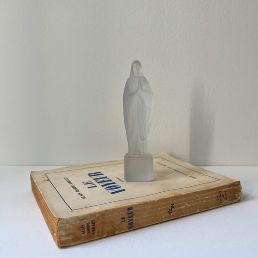 【Vintage】Czechoslovakia - 1950s Frosted Glass Maria Statue