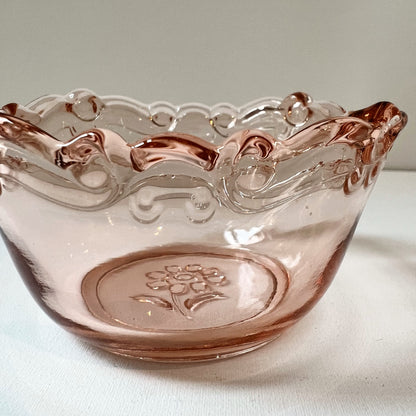【Vintage】Germany - 1950s Art Deco Pink Glass Tray
