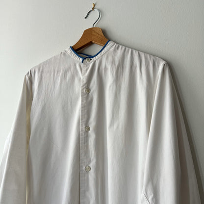 【Vintage】France - 1930s Blue Piping Cotton Shirt