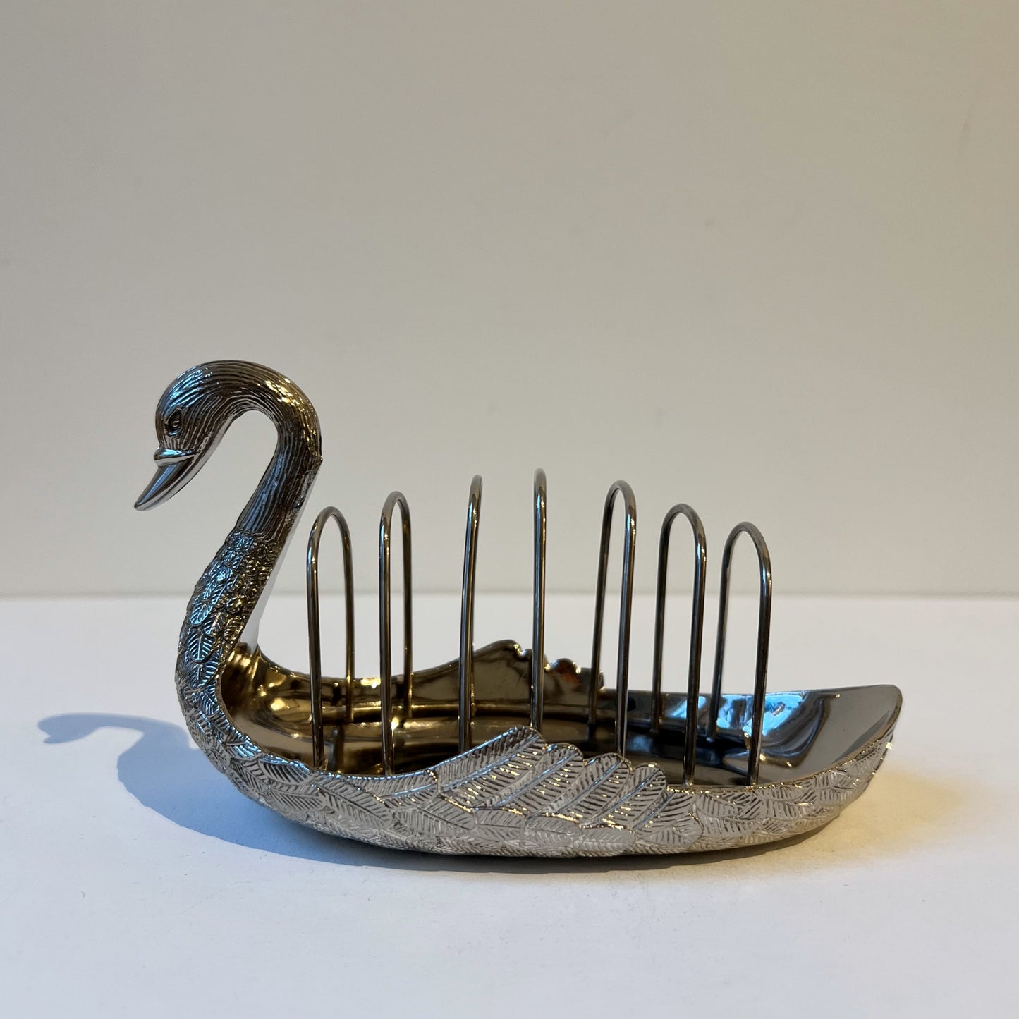 【Vintage】France - 1930s Silver Plate Swan Toast Rack