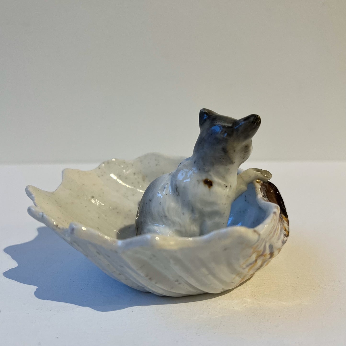 【Antique】France - 1830‐50s Pottery Cat Tray