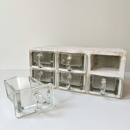 【Vintage】France - 1940s Glass and Wood Kitchen Shelves