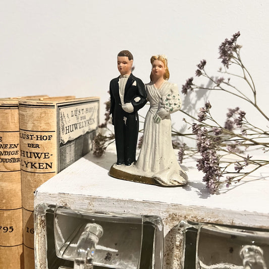 【Vintage】France - 1940s Wedding Cake Topper