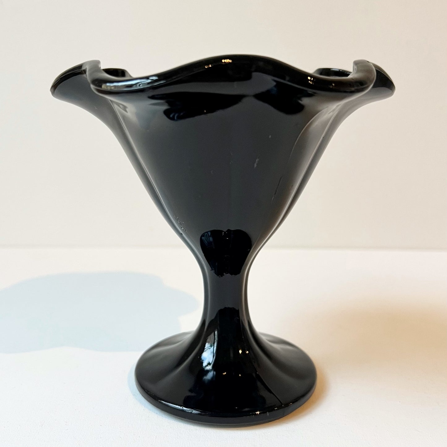 【Vintage】Italy - 1970s Fidenza Black Glass Dessert Bowl