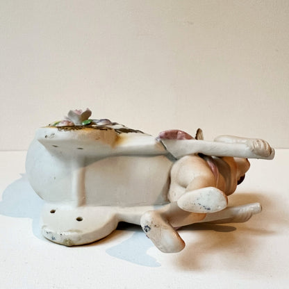【Vintage】Germany - 1970s Putti Cherub Carriage Biscuit Porcelain Vase（Set of 2）