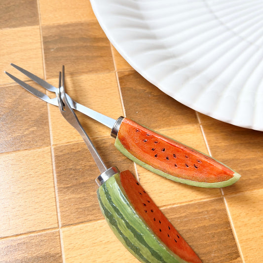 【Vintage】Germany - 1960s Watermelon Motif Fork（Set of 2）