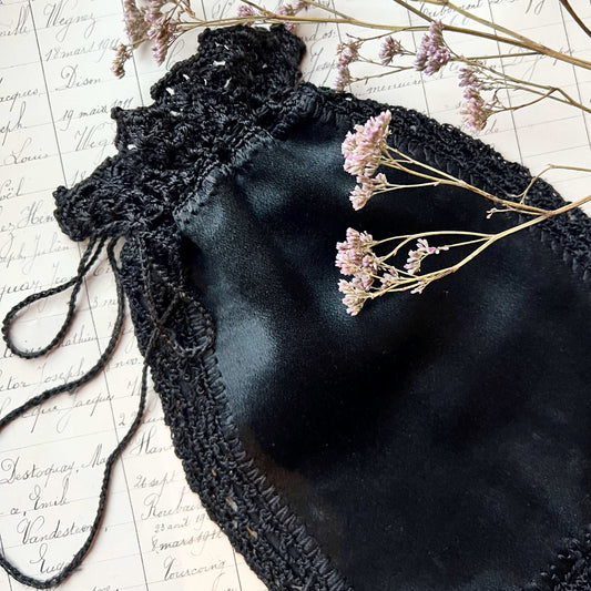 【Antique】France ‐ 1880s Silk Drawstring Bag