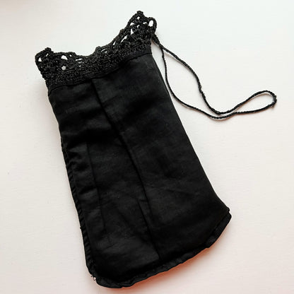 【Antique】France ‐ 1880s Silk Drawstring Bag