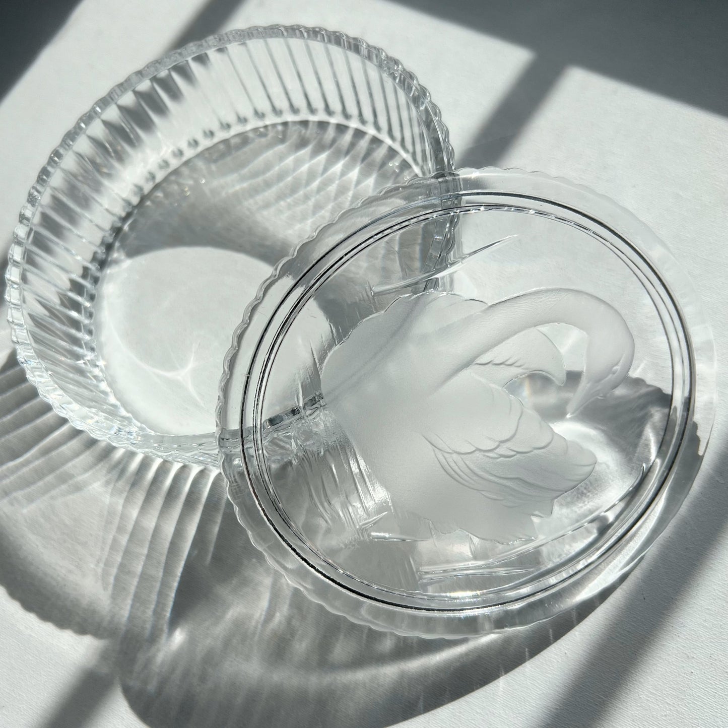 【Vintage】France - 1960s Swan Glass Case