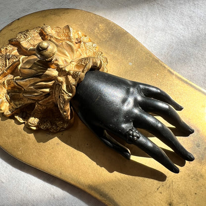 【Antique】France - 1830-50s Bronze Hand Clip