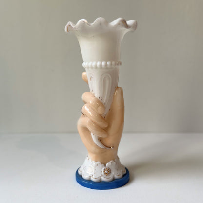 【Antique】France ‐ 1907s Vallerysthal Hand Motief Vase "Cornet"