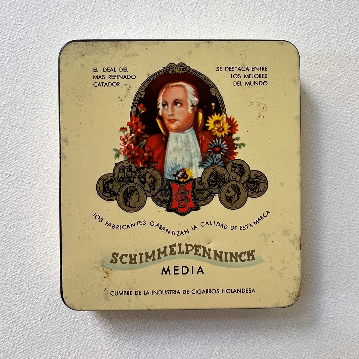【Vintage】Netherlands - Schimmelpenninck-Media Tin（Grandma and Flowers）