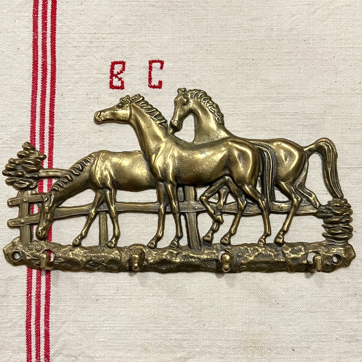 【Vintage】Brass Horse Wall Hook