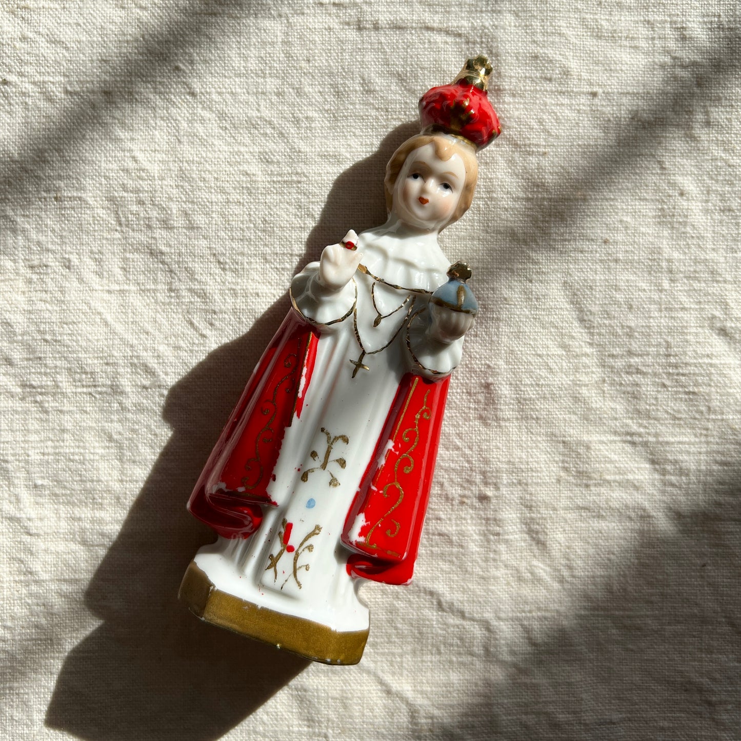 【Vintage】France - 1930s the Infant Jesus of Prague Statue（13㎝）