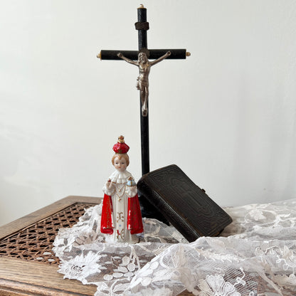 【Antique】France ‐ 1900s Wood Holly Cross（28㎝）