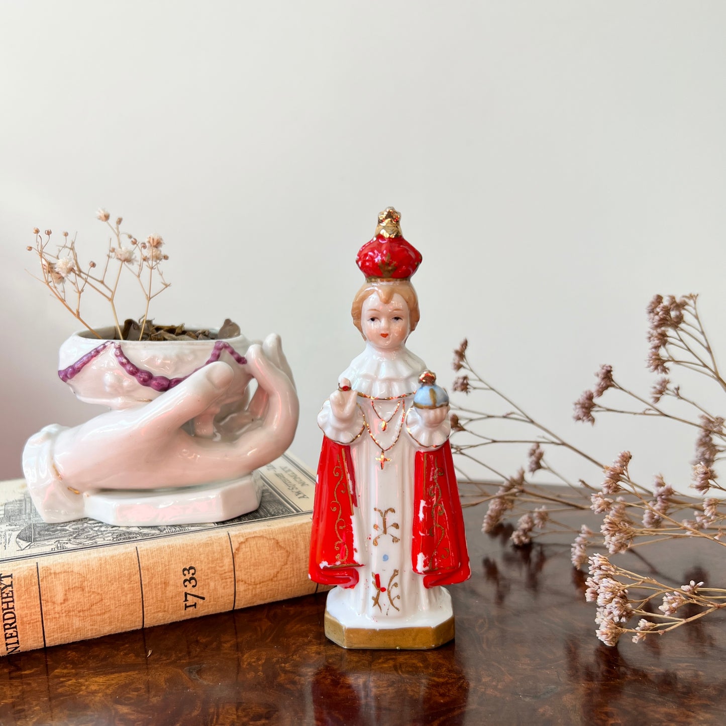 【Vintage】France - 1930s the Infant Jesus of Prague Statue（13㎝）