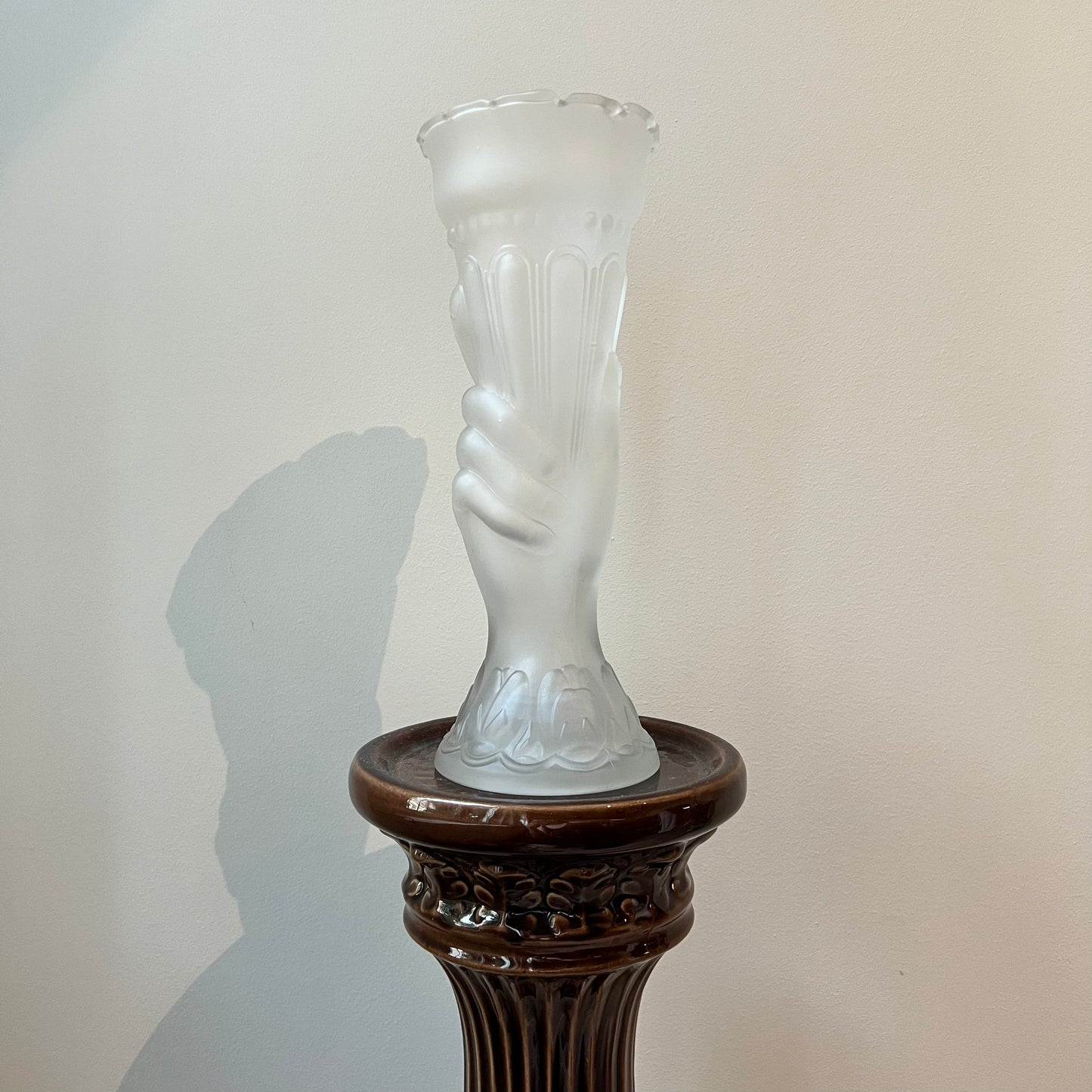 【Vintage】France - Legras 1930s Ground Glass Hand Vase