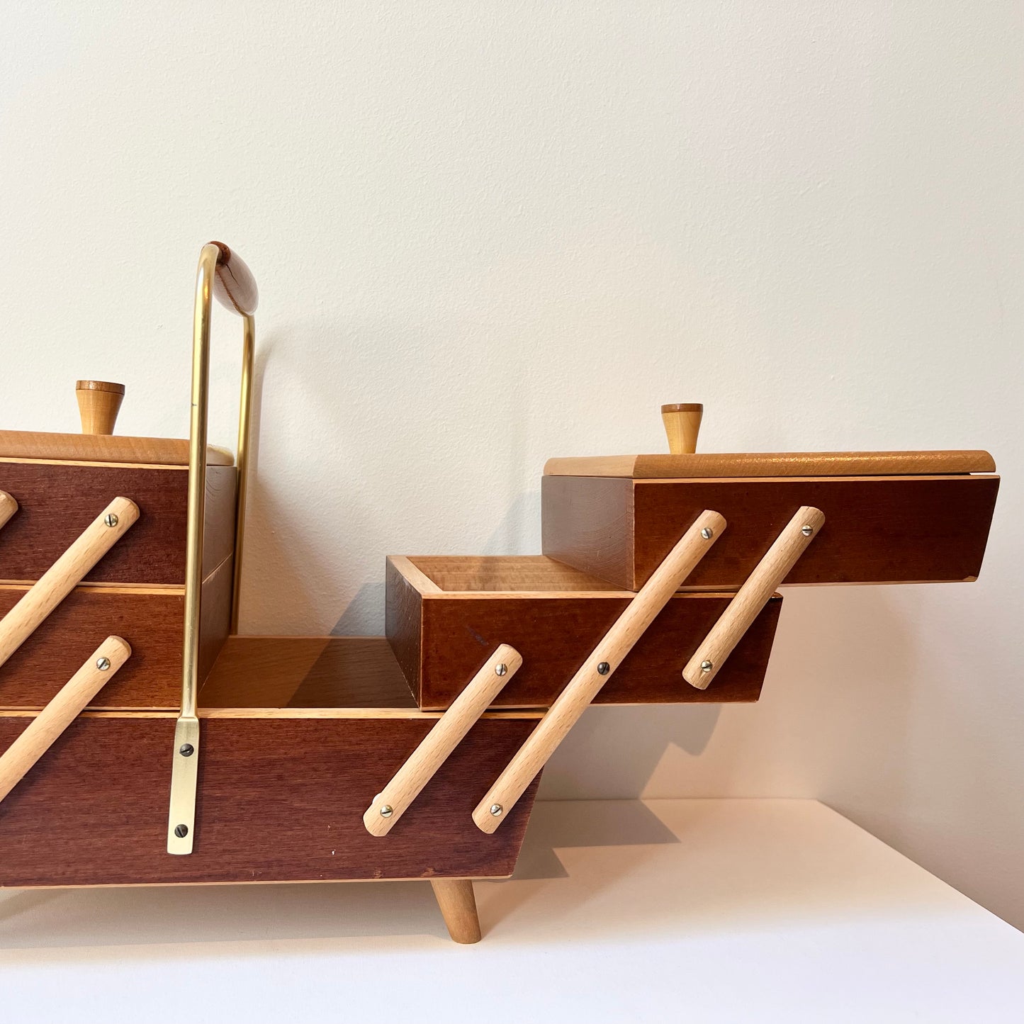 【Vintage】Denmark - 1960s Midcentury Wooden Sewing Box