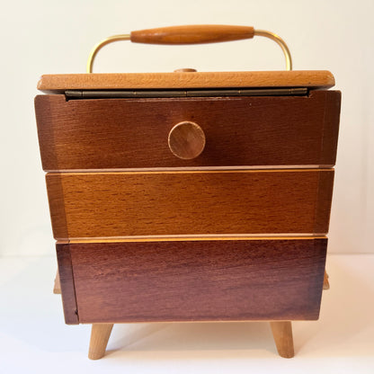 【Vintage】Denmark - 1960s Midcentury Wooden Sewing Box