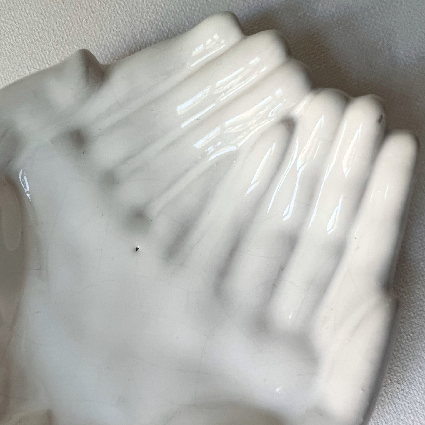 【Vintage】France 1950s white Pottery Hand Tray