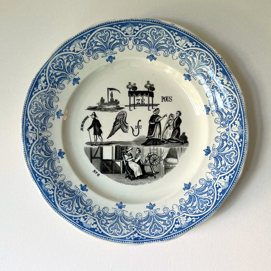 【Antique】France - Creil et Montereau 1850s Barluet et Cie No.6 Plate