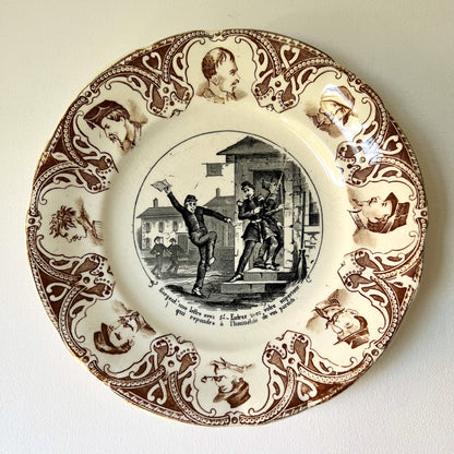 【Antique】France ‐ Opaque de Sarreguemines 1850s Plate
