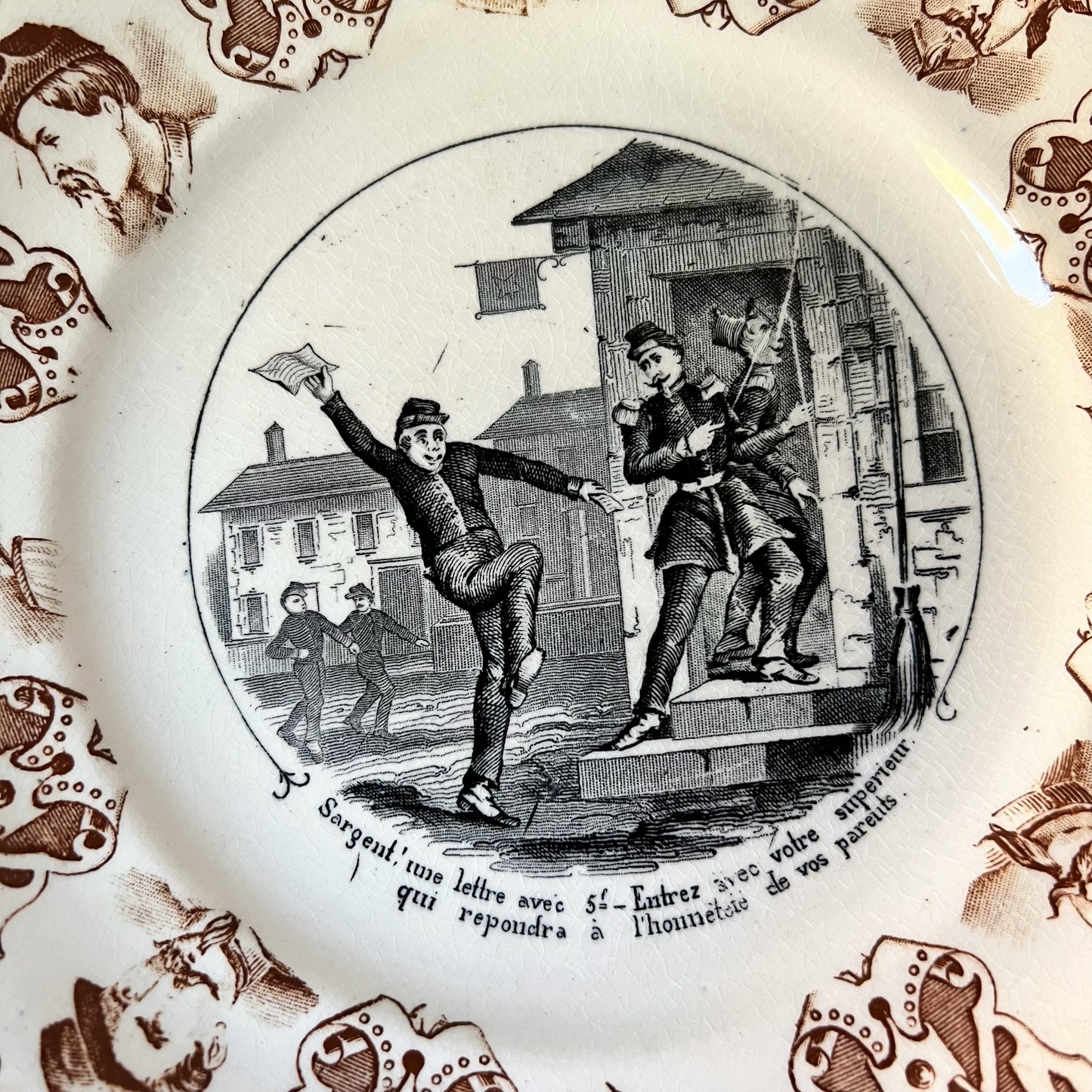 【Antique】France ‐ Opaque de Sarreguemines 1850s Plate