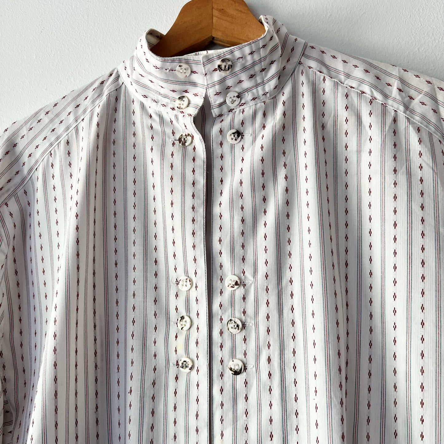 【Vintage】Germany - 1970s Double Button Stand Collar Shirt