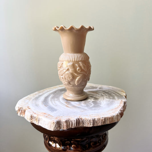 【Antique】France - 1890s Brown Milk Glass Vase