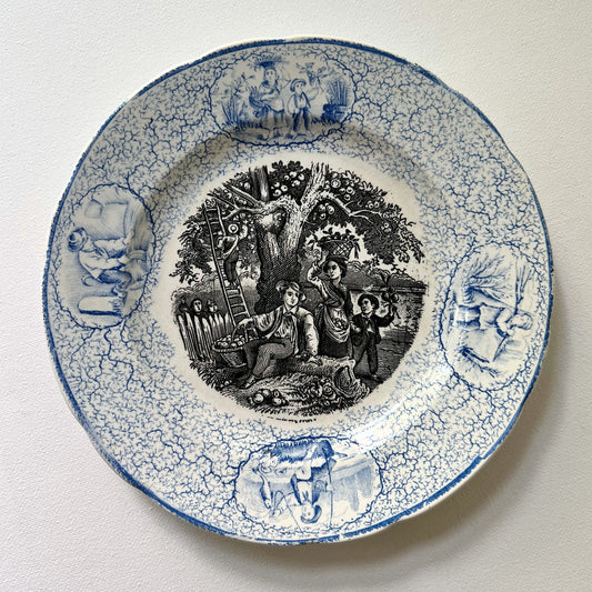 【Antique】France - Pexonne 1850s Talking Plate