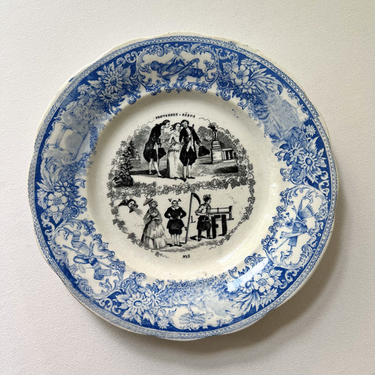 【Antique】France - Creil et Montereau 1850s Barluet et Cie No.13 Plate