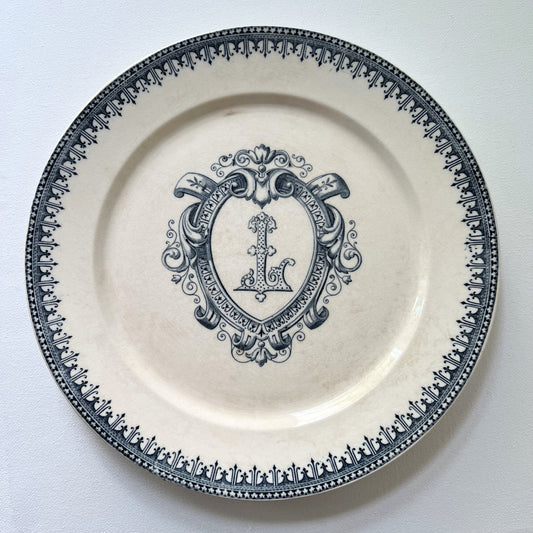 【Antique】France - Terre de Fer 1900s "L" Plate