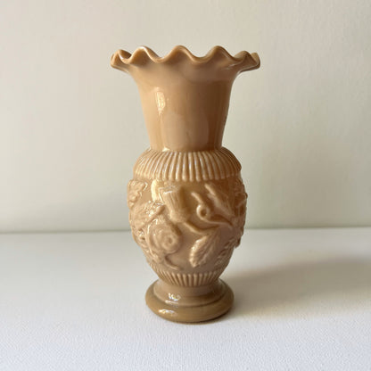 【Antique】France - 1890s Brown Milk Glass Vase