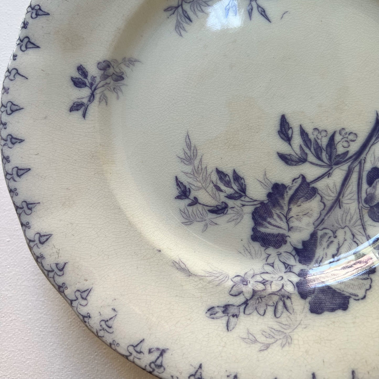 【Antique】France - Sarreguemines U&C 1880‐1910s Flore Plate