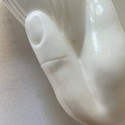 【Vintage】France ‐ 1950s White Milk Glass Hand Vase