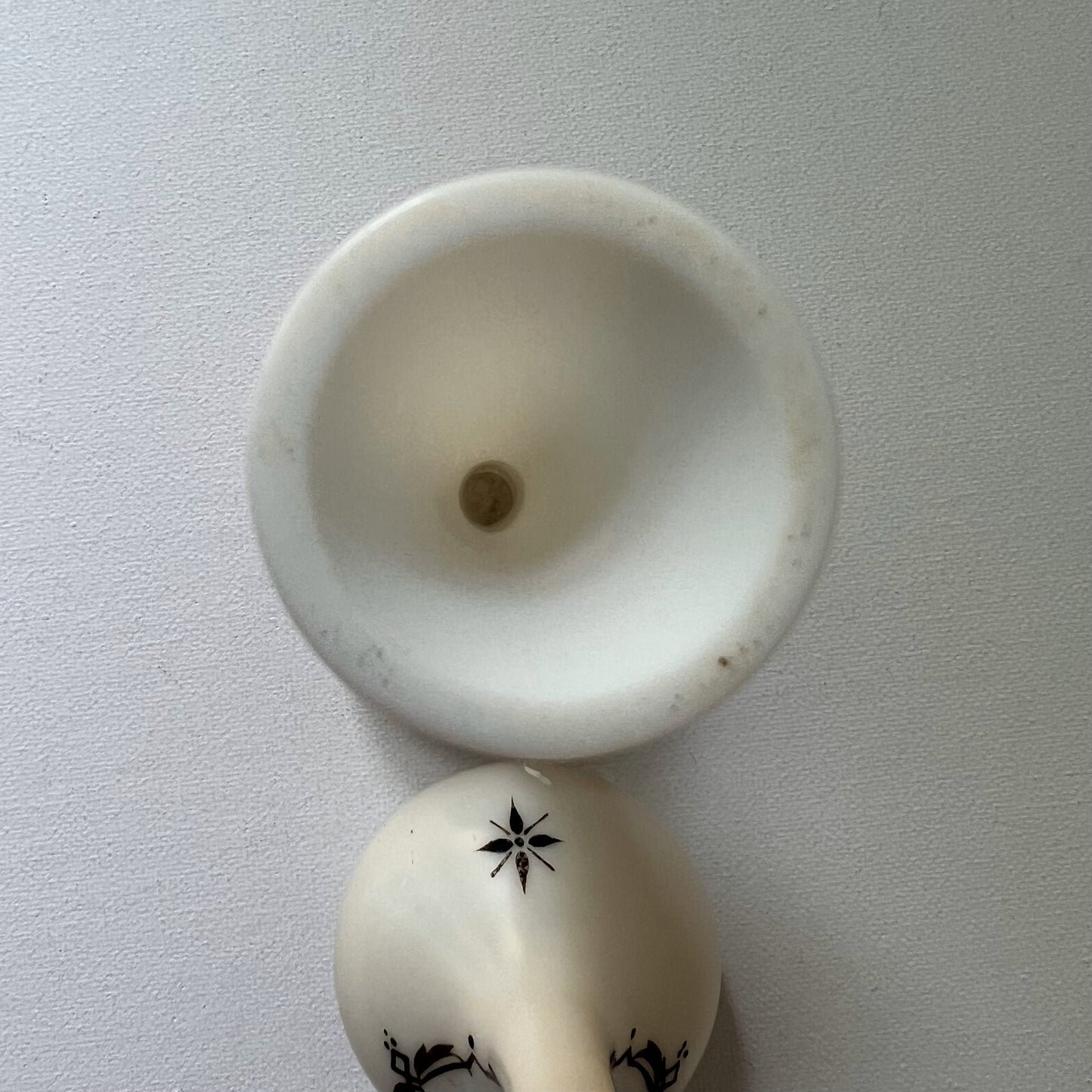 【Vintage】France - Painted White Milk Glass Angel Motif Vase（Set of 2）