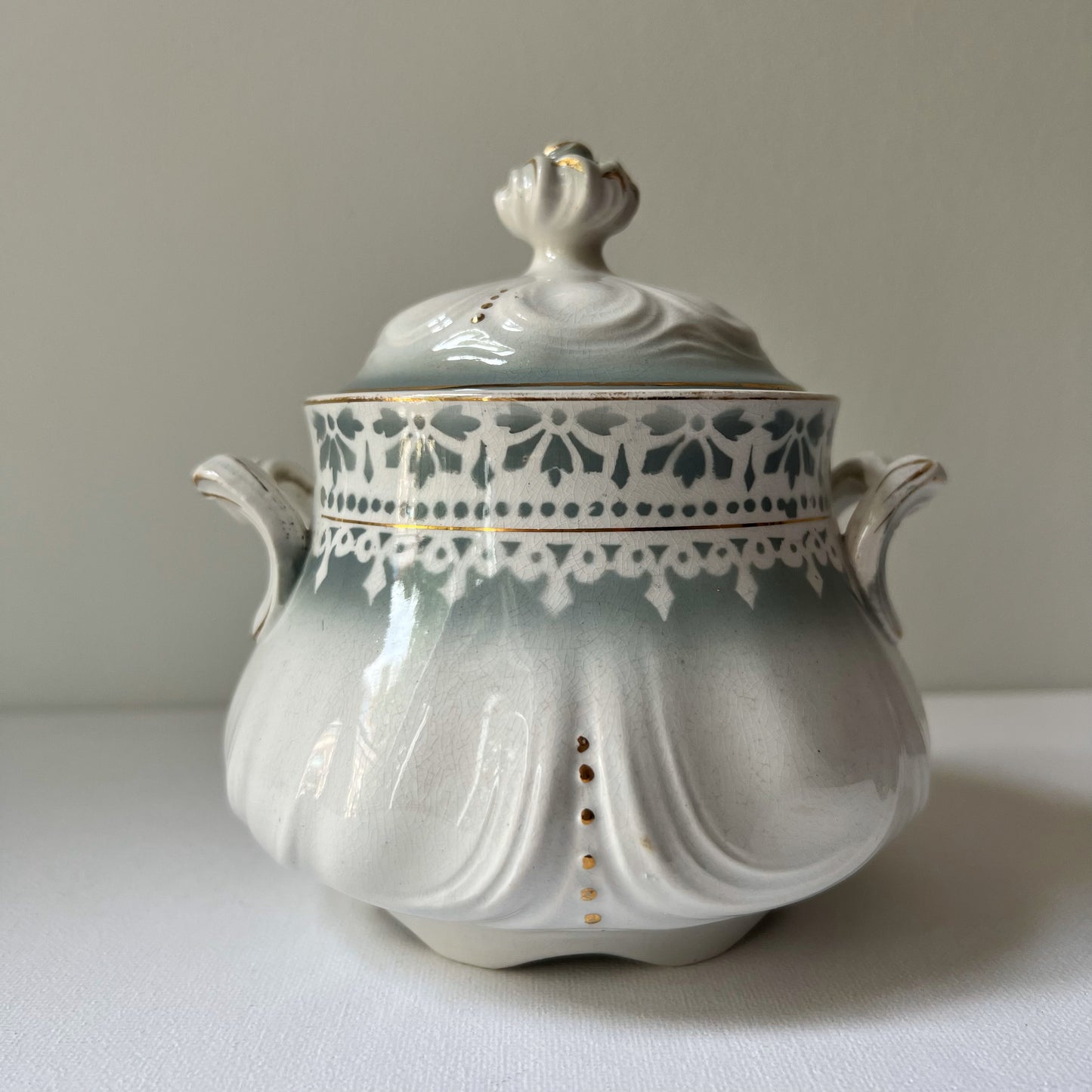 【Antique】France - F.T. Badonviller 1900s Sugar Pot