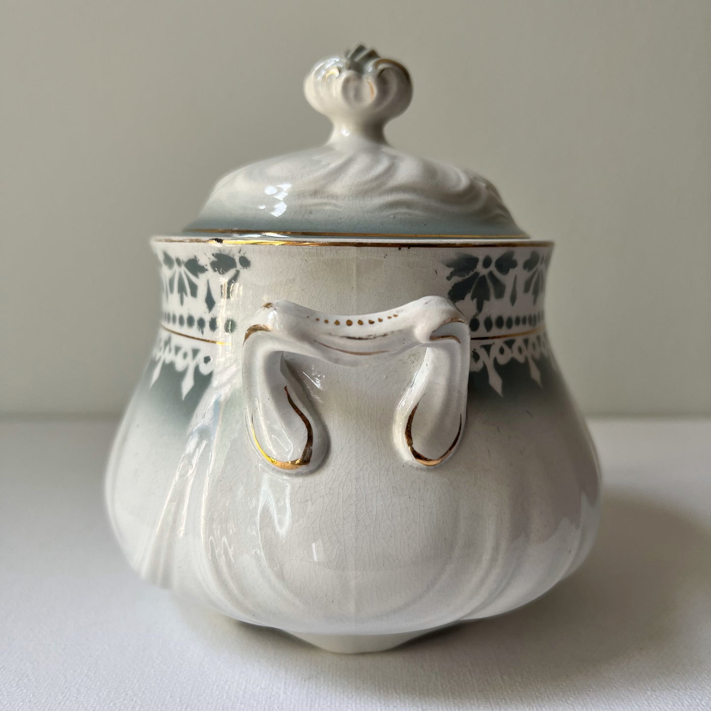 【Antique】France - F.T. Badonviller 1900s Sugar Pot