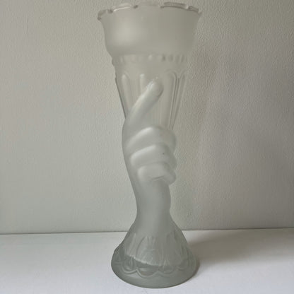 【Vintage】France - Legras 1930s Ground Glass Hand Vase