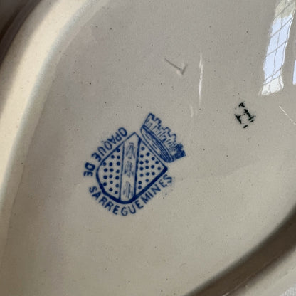【Antique】France - Opaque de Sarreguemines 1880s Ravier Dish