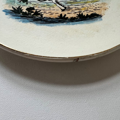 【Antique】1900s Clown and Frog Plate A