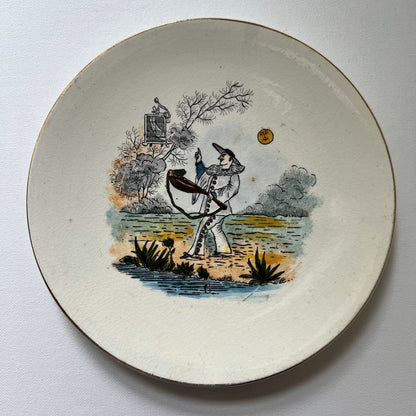 【Antique】1900s Clown and Frog Plate B