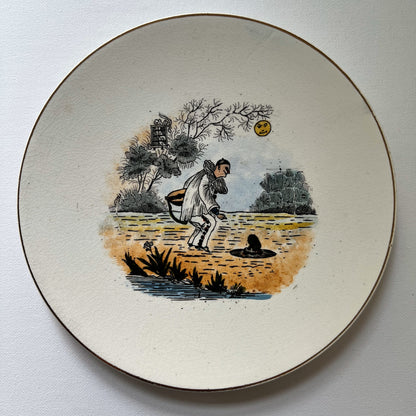 【Antique】1900s Clown and Frog Plate C