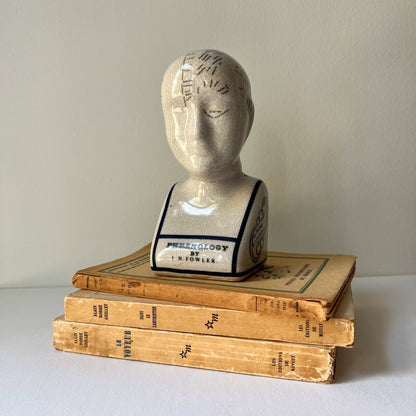 【Vintage】England - 1970s L.N. Fowler Pottery Phrenology Head