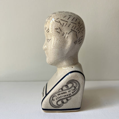 【Vintage】England - 1970s L.N. Fowler Pottery Phrenology Head