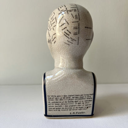 【Vintage】England - 1970s L.N. Fowler Pottery Phrenology Head