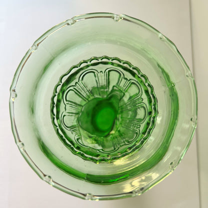 【Vintage】France - Legras 1930s Green Glass Hand Vase