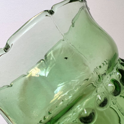 【Vintage】France - Legras 1930s Green Glass Hand Vase