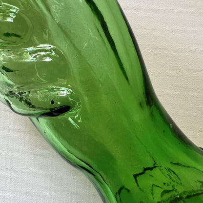 【Vintage】France - Legras 1930s Green Glass Hand Vase